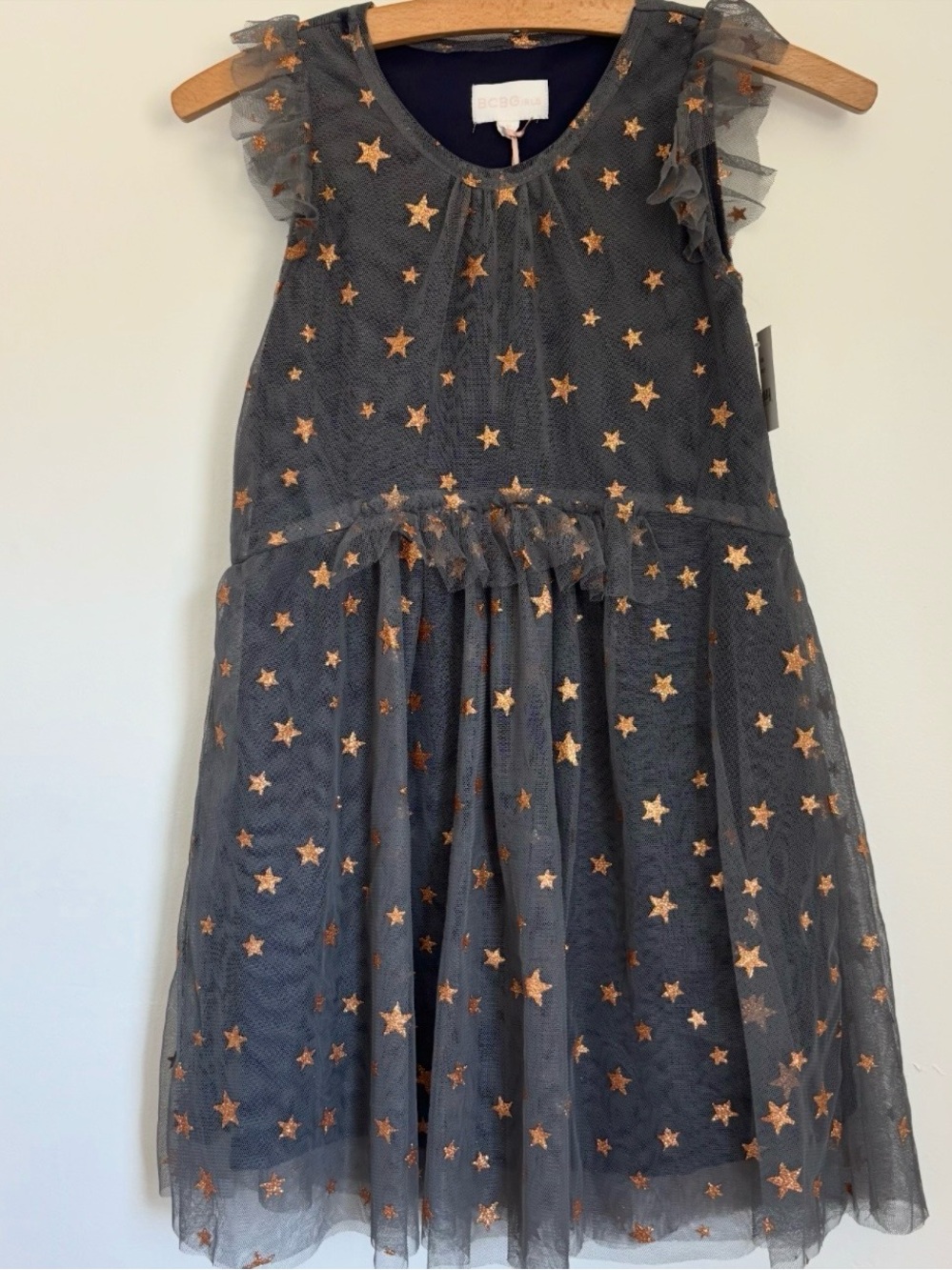Girls Party Dress SZ 10 BCBG Girls Tulle with Gold Stars Dress NWT